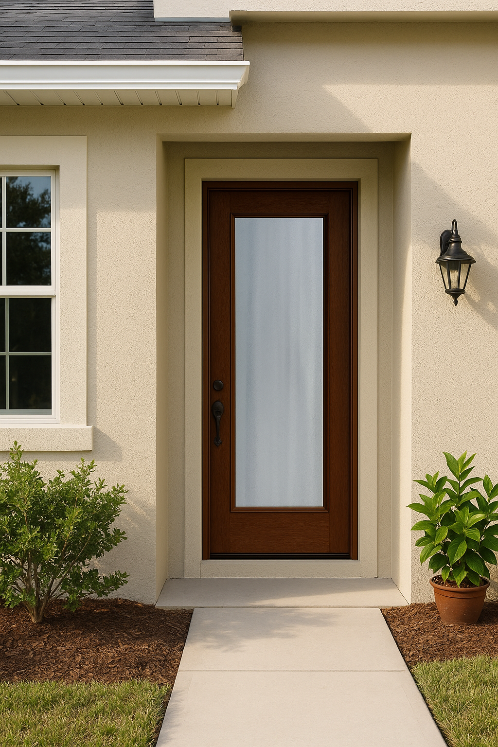 Impact Windows & Doors Tampa - 8' Full Lite W/ Stile Lines - Chinchilla