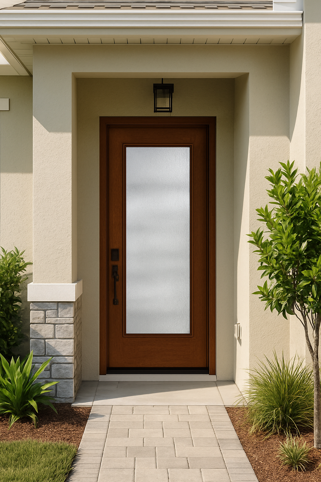 Impact Windows & Doors Tampa - 8' Full Lite W/ Stile Lines - Rainglass
