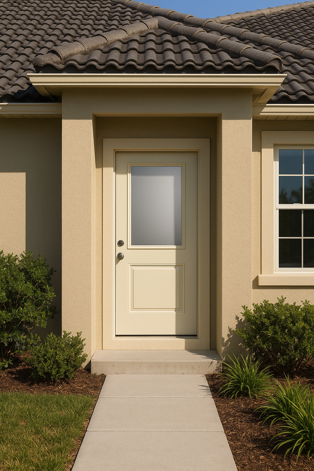 Impact Windows & Doors Tampa - Half Lite Flush - Satin Etch