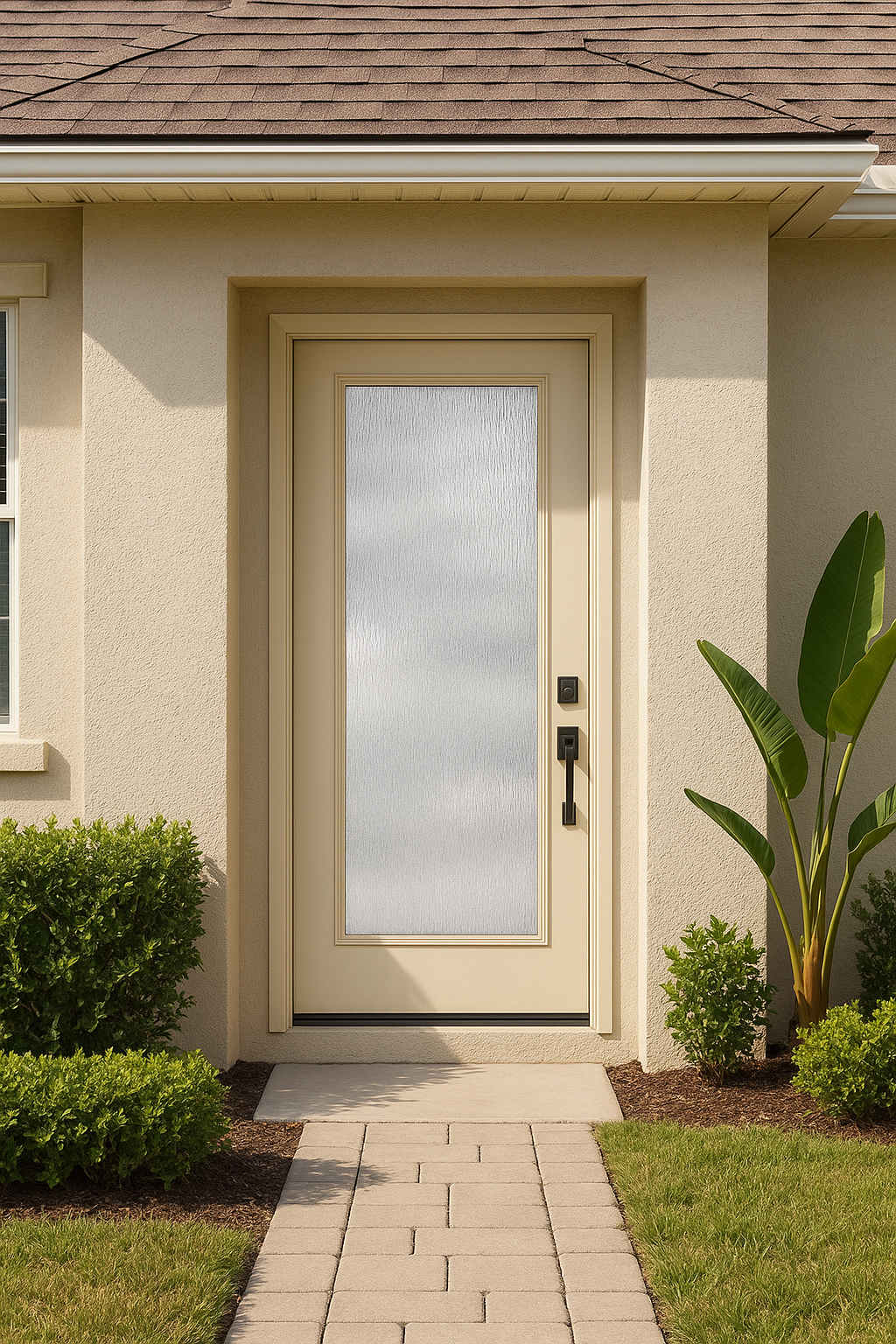 Impact Windows & Doors Tampa - Full Lite w/ Stile Lines - Rainglass