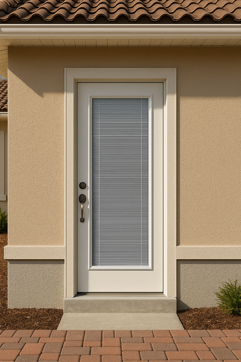 Impact Windows & Doors Tampa - Full Lite w/ Stile Lines - Blinds Raise/Tilt No Grid