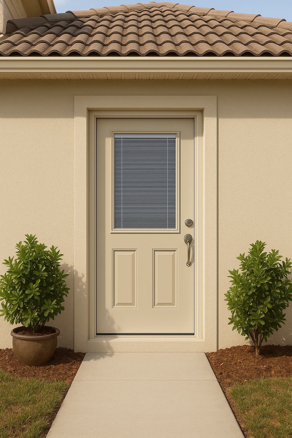 Impact Windows & Doors Tampa - Half Lite Flush - Blinds Raise/Tilt No Grid