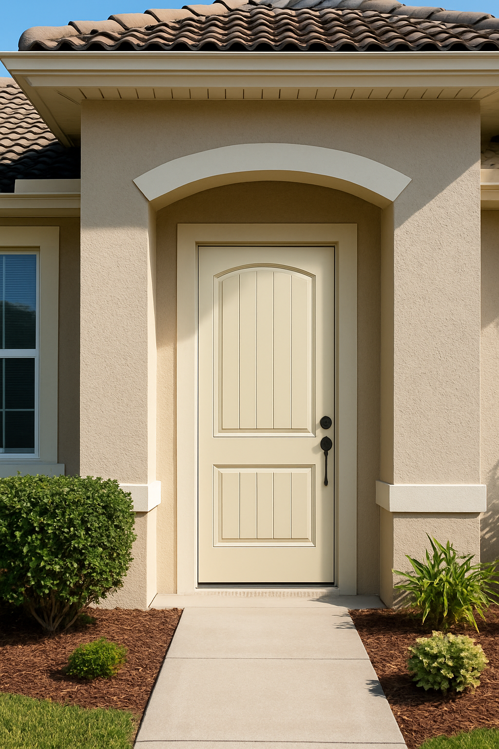 Impact Windows & Doors Tampa - 2 Panel Plank Soft Arch