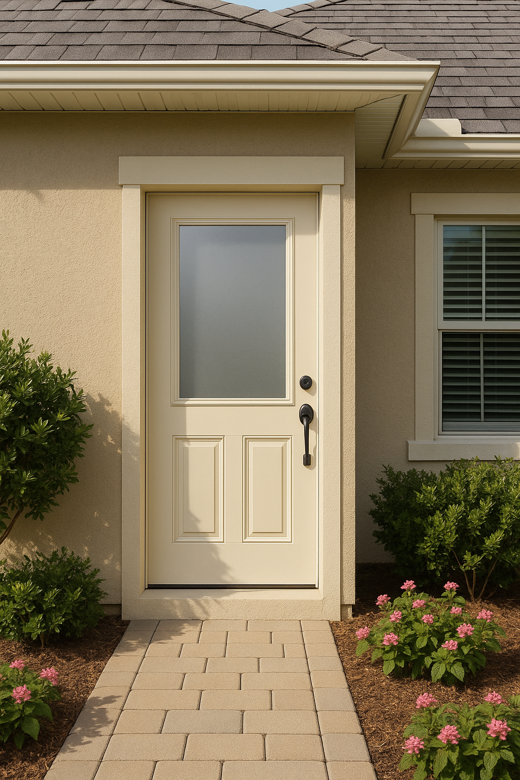 Impact Windows & Doors Tampa - Half Lite 2 Panel - Satin Etch