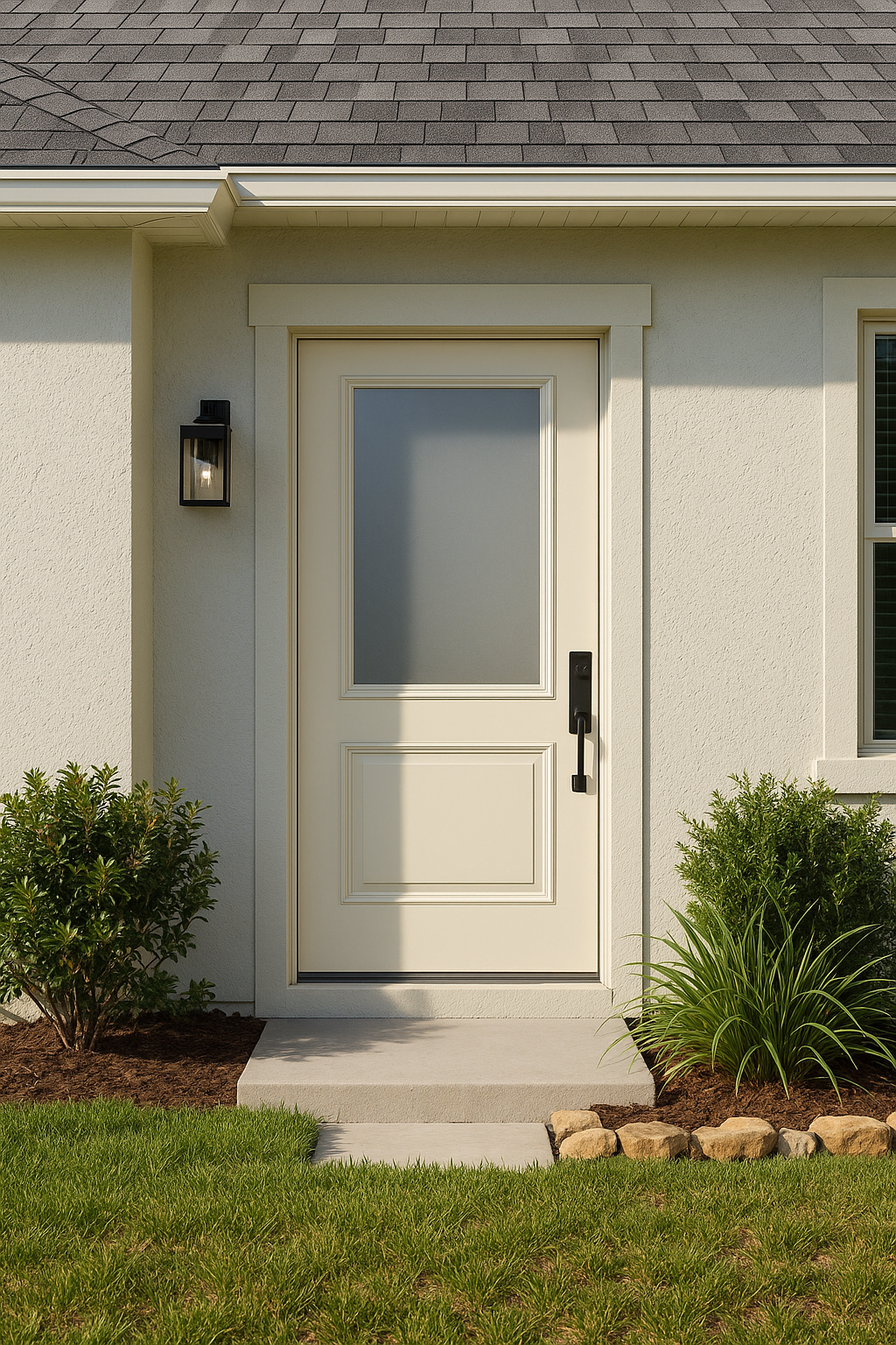 Impact Windows & Doors Tampa - Half Lite 1 Panel Top and Bottom - Satin Etch