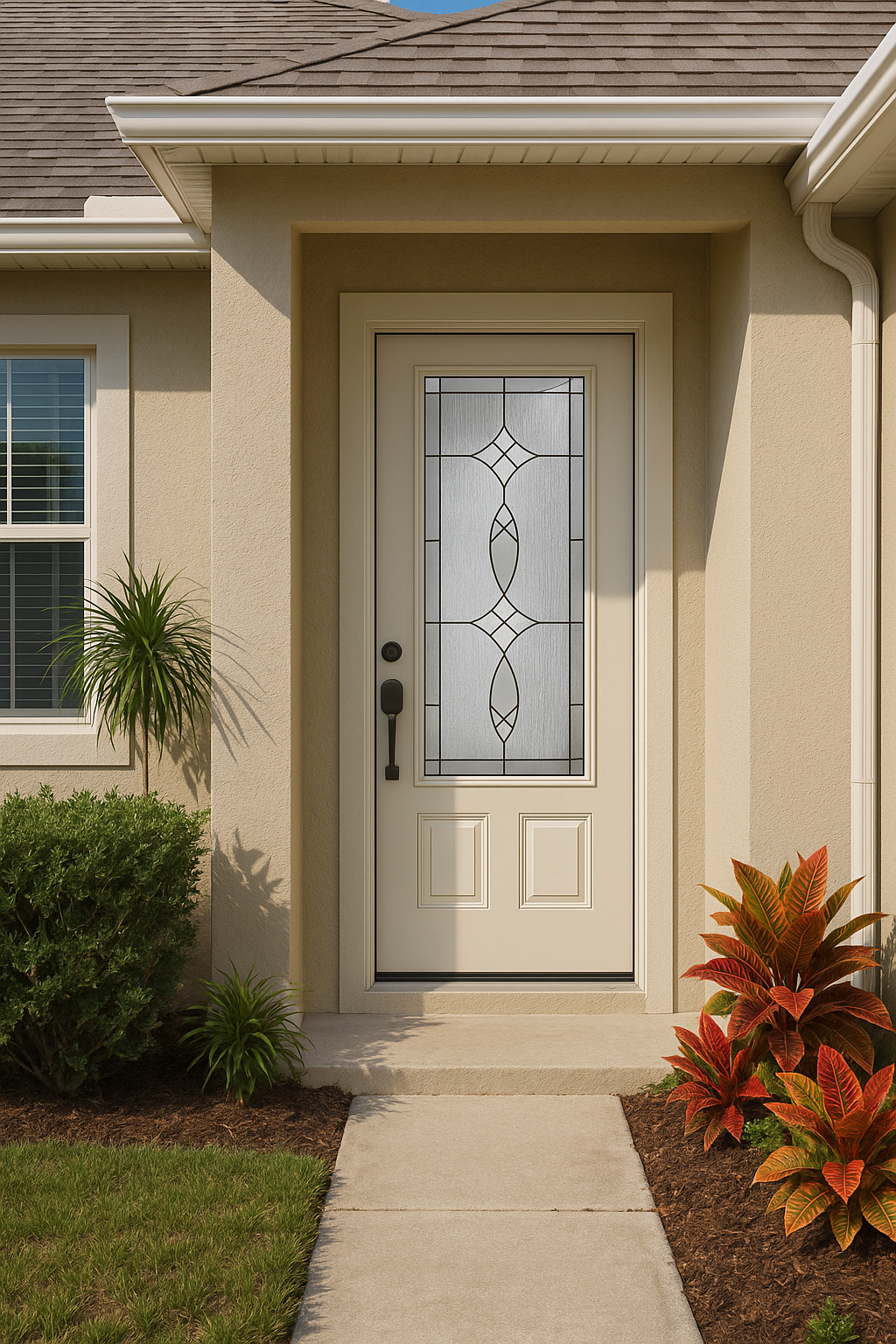 Impact Windows & Doors Tampa - Full Lite Flush - Blackstone