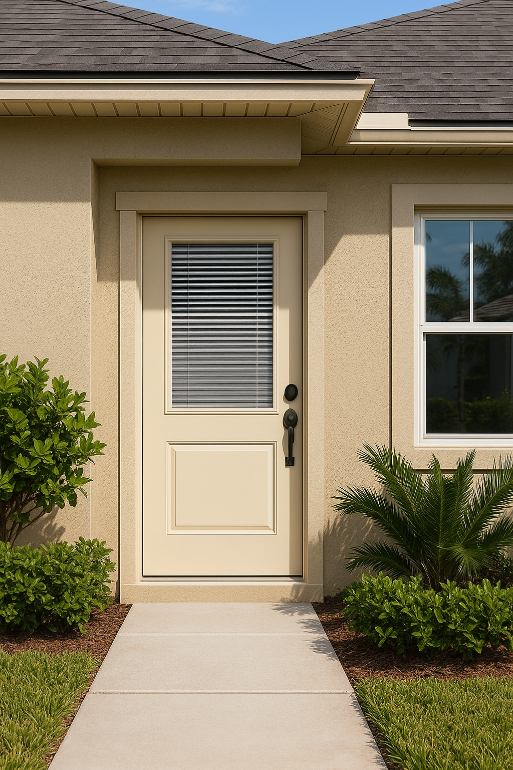 Impact Windows & Doors Tampa - Half Lite 1 Panel Shaker - Blinds Raise/Tilt No Grid