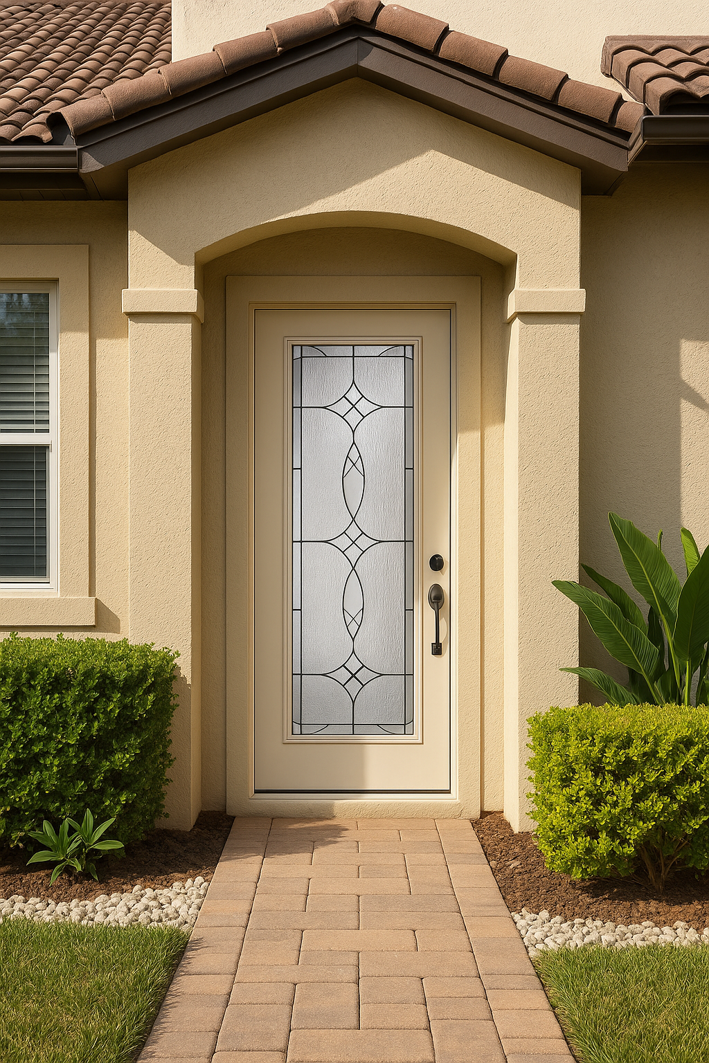 Impact Windows & Doors Tampa - Full Lite w/ Stile Lines - Blackstone