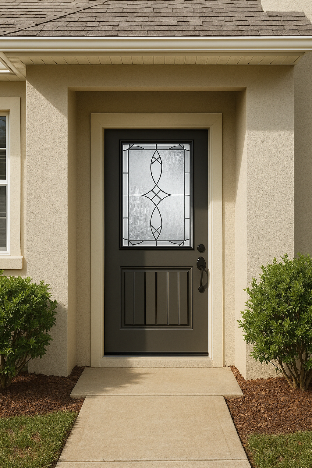 Impact Windows & Doors Tampa - Half Lite 1 Panel Plank - Blackstone