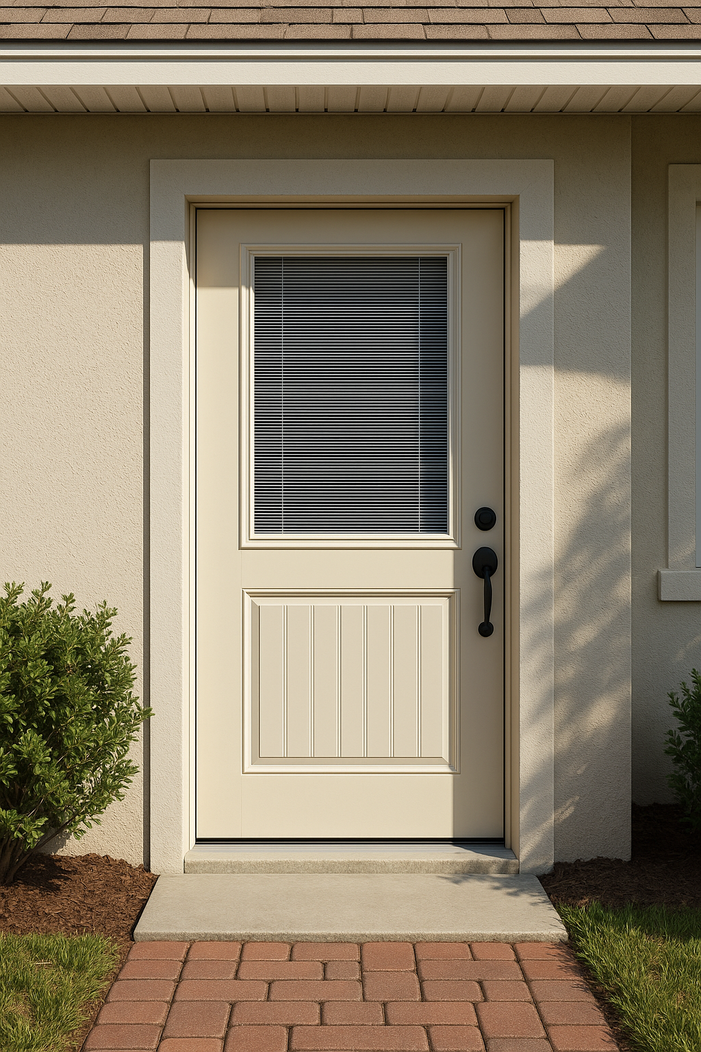 Impact Windows & Doors Tampa - Half Lite 1 Panel Plank - Blinds Raise/Tilt No Grid