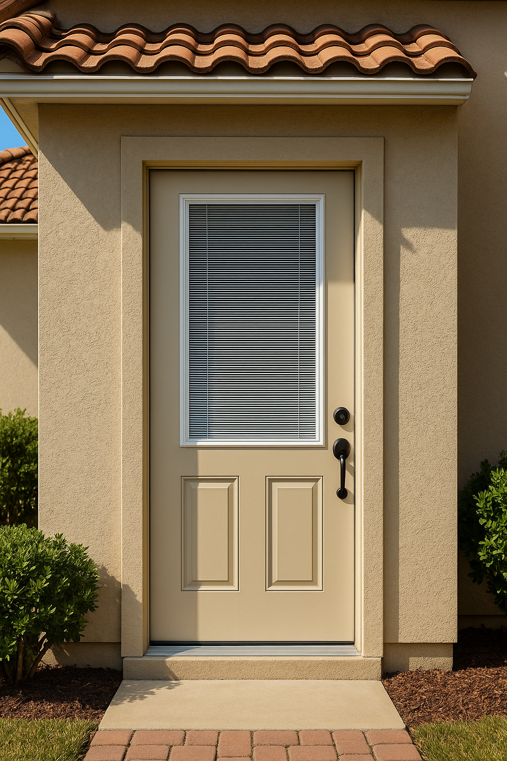 Impact Windows & Doors Tampa - 8' Half Lite 2 Panel - Blinds Raise/Tilt No Grid