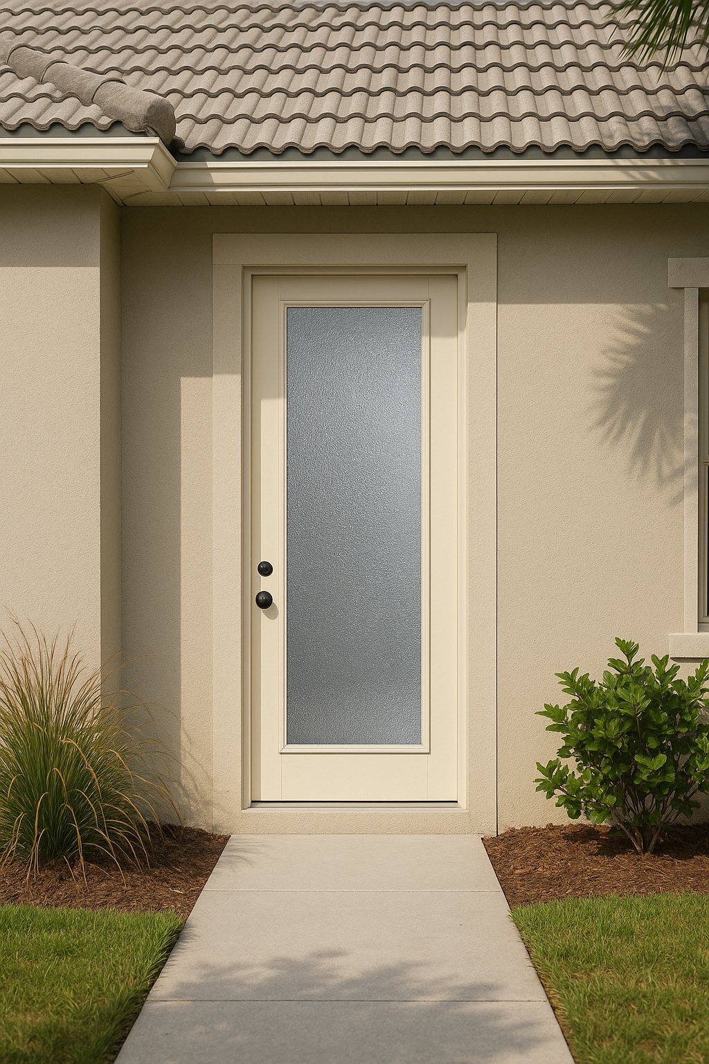 Impact Windows & Doors Tampa - 8' Full Lite W/ Stile Lines - Granite