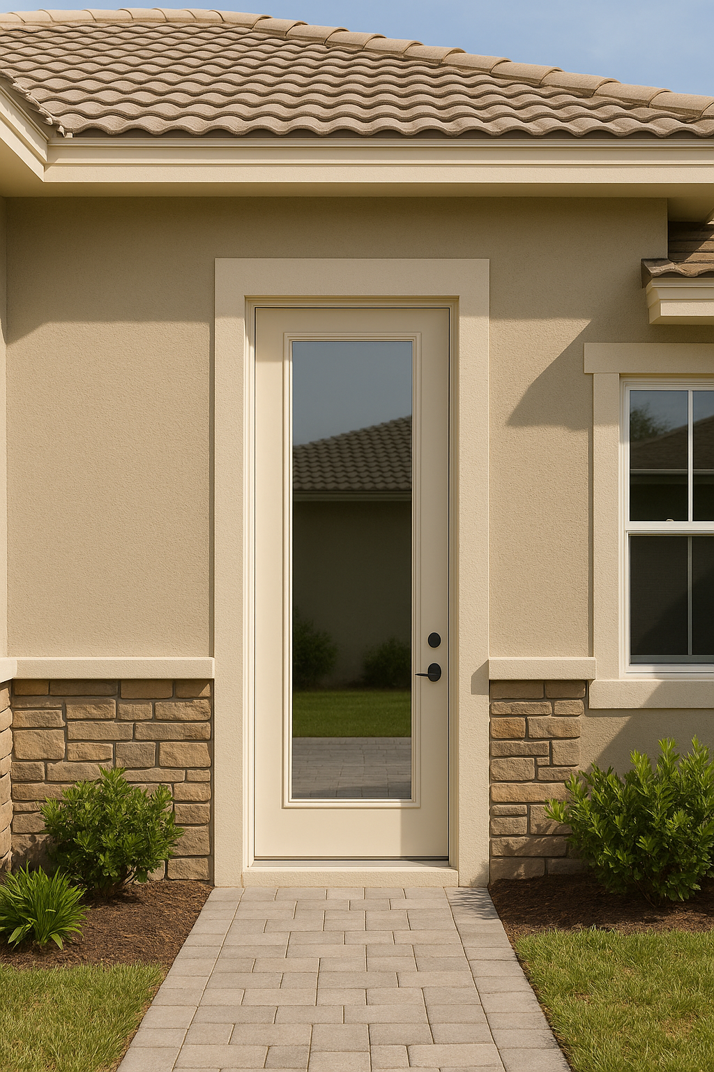 Impact Windows & Doors Tampa - 8' Full Lite W/ Stile Lines - Clear 1 Lite No Grid