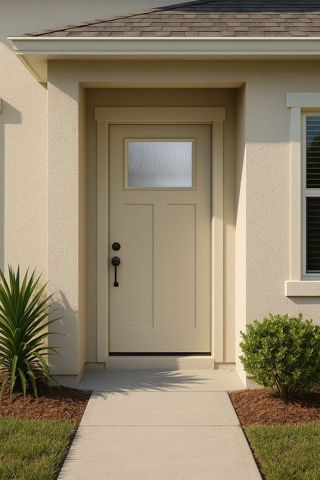 Impact Windows & Doors Tampa - 8' Craftsman Lite 2 Panel Shaker - Rainglass