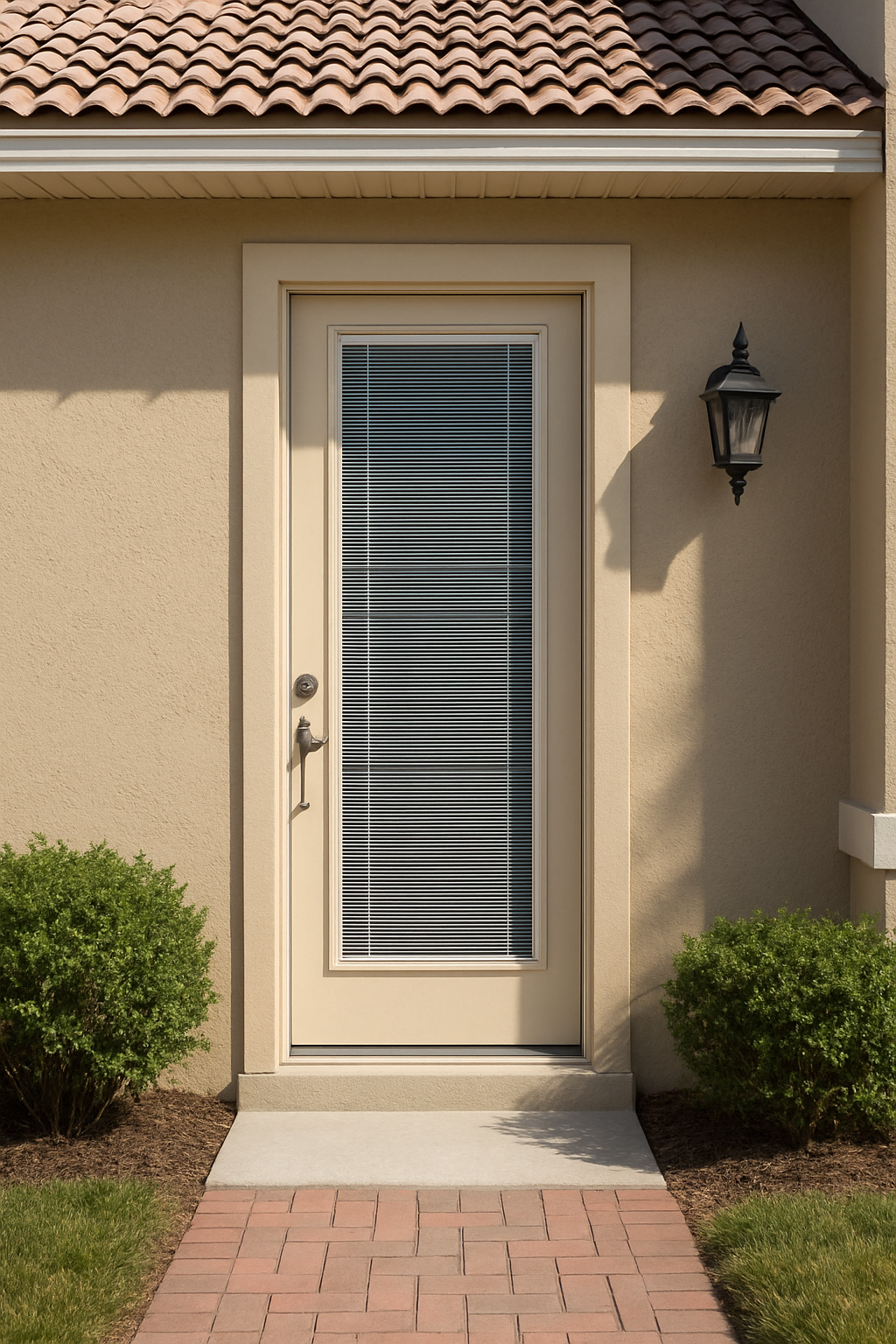 Impact Windows & Doors Tampa - 8' Full Lite W/ Stile Lines - Blinds Raise/Tilt No Grid