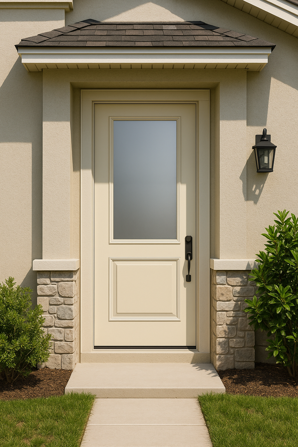 Impact Windows & Doors Tampa - 8' Half Lite 1 Panel Top and Bottom - Satin Etch