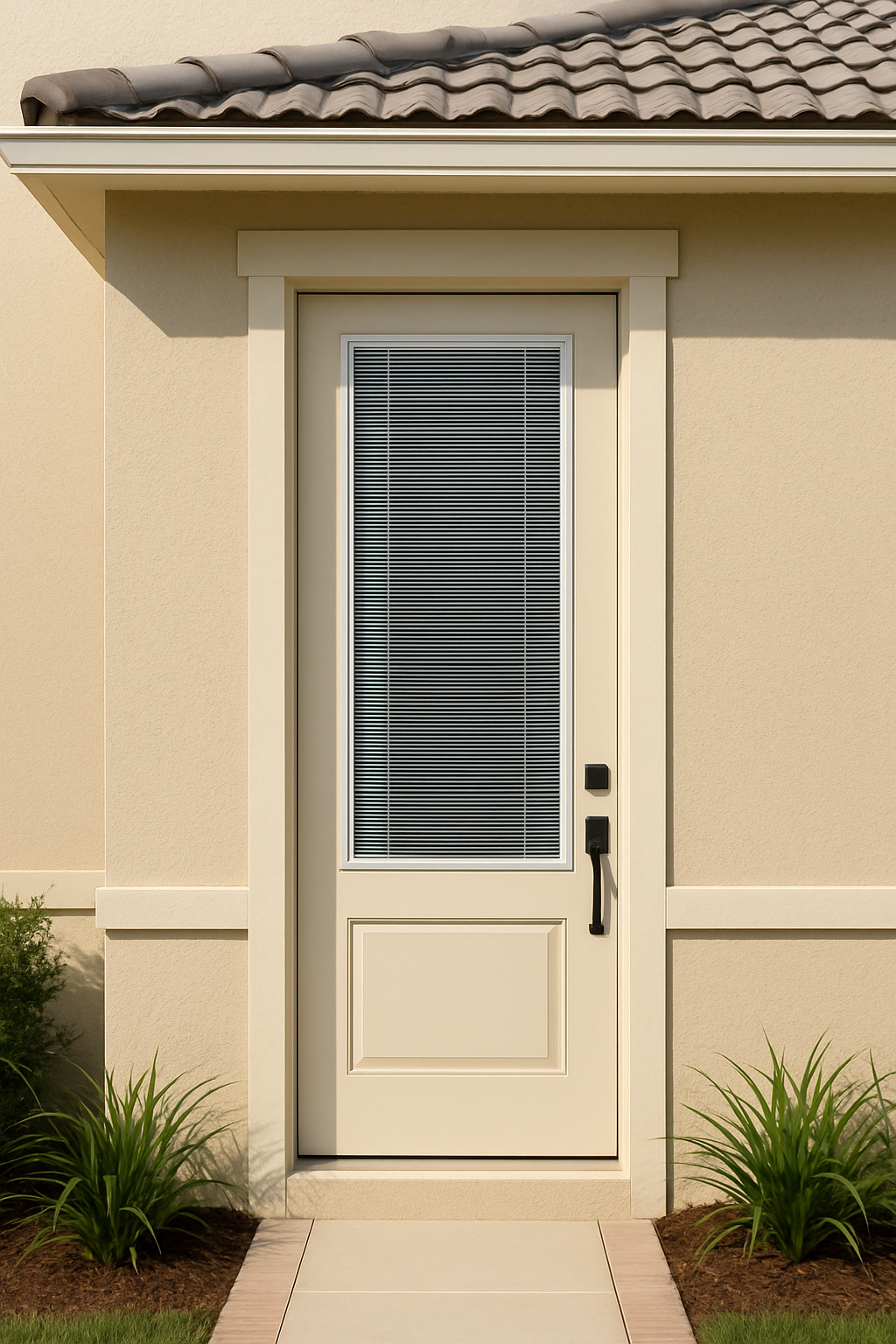 Impact Windows & Doors Tampa - 8' Half Lite 1 Panel Shaker - Blinds Raise/Tilt No Grid