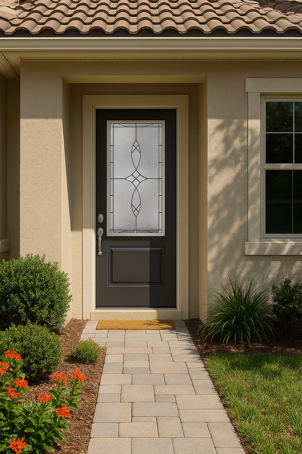 Impact Windows & Doors Tampa - 8' Half Lite 1 Panel Shaker - Blackstone