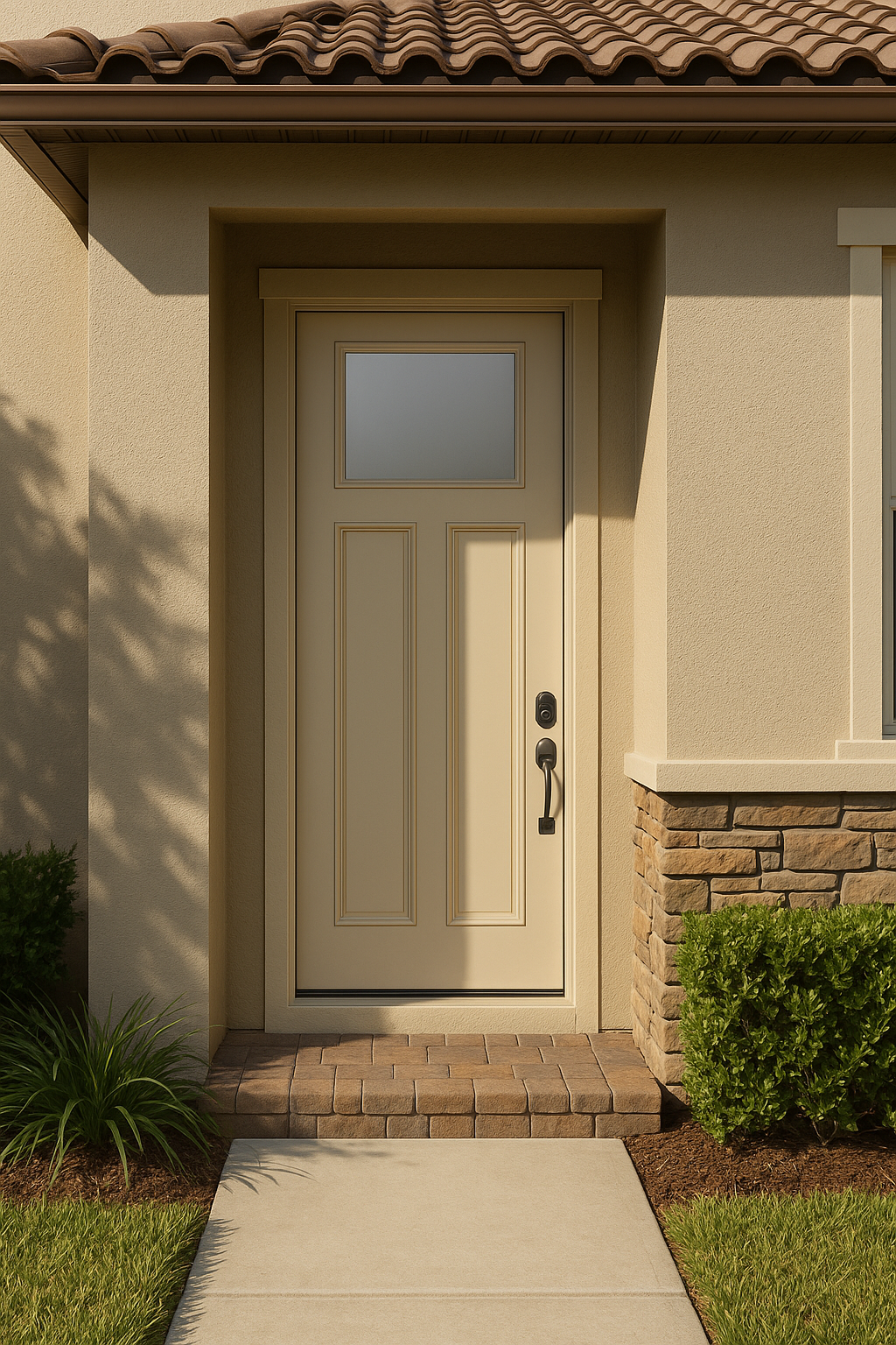 Impact Windows & Doors Tampa - 8' Craftsman Lite 2 Panel - Satin Etch