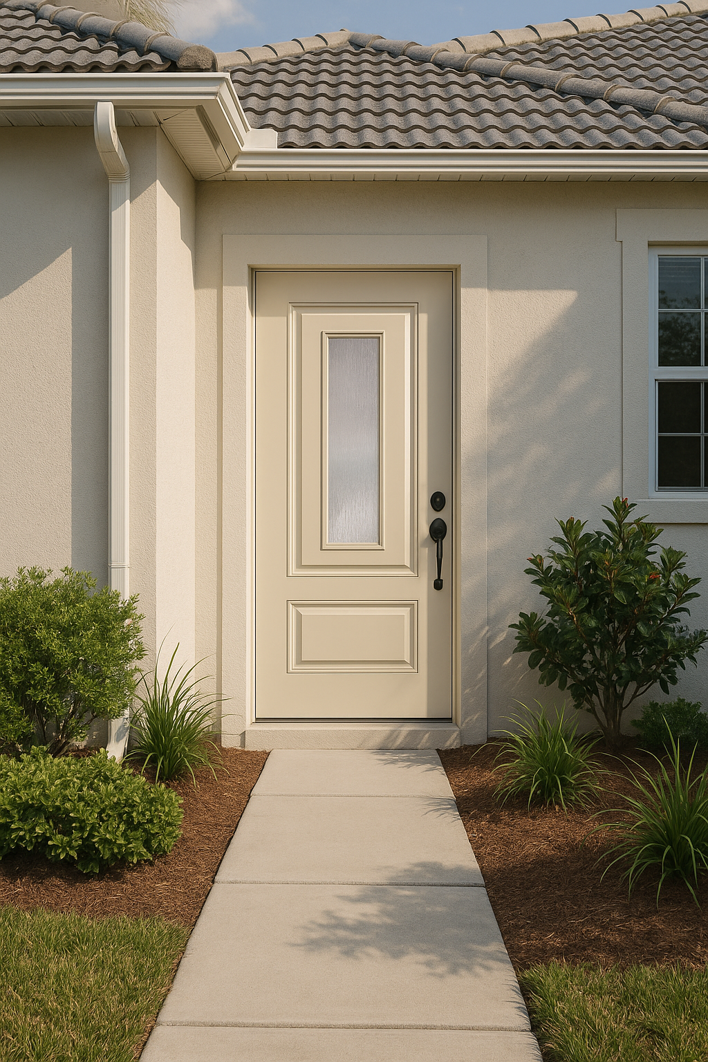 Impact Windows & Doors Tampa - Center Lite 2 Panel 3/4 Top - Rainglass