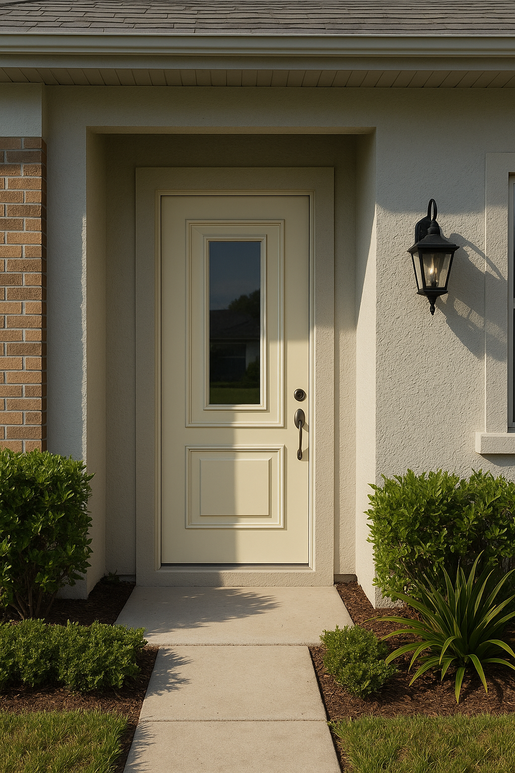 Impact Windows & Doors Tampa - Center Lite 2 Panel 3/4 Top - Clear 1 Lite No Grid