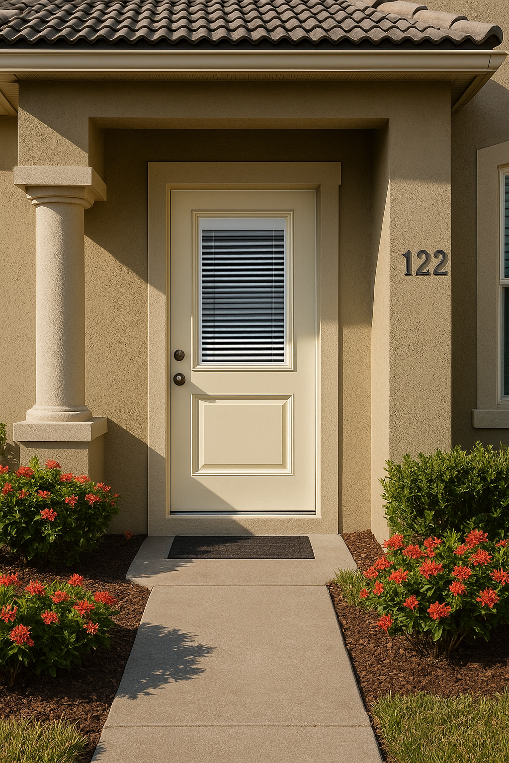 Impact Windows & Doors Tampa - Half Lite 1 Panel Top and Bottom - Blinds Raise/Tilt No Grid