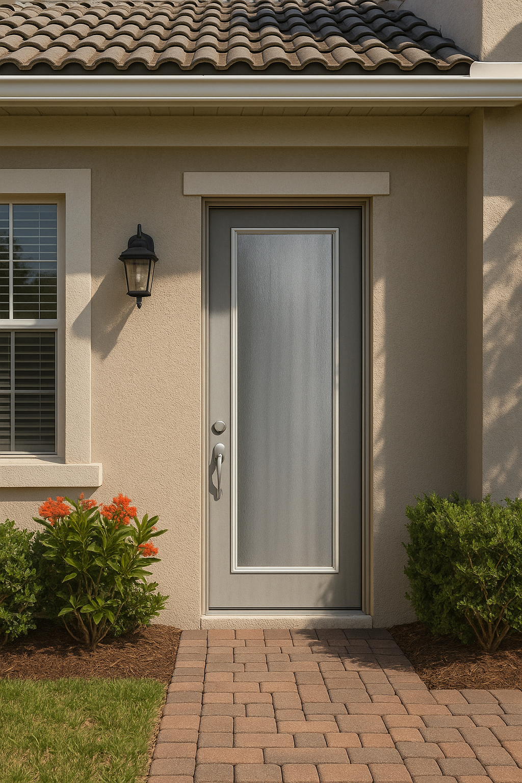 Impact Windows & Doors Tampa - Full Lite Flush - Chinchilla