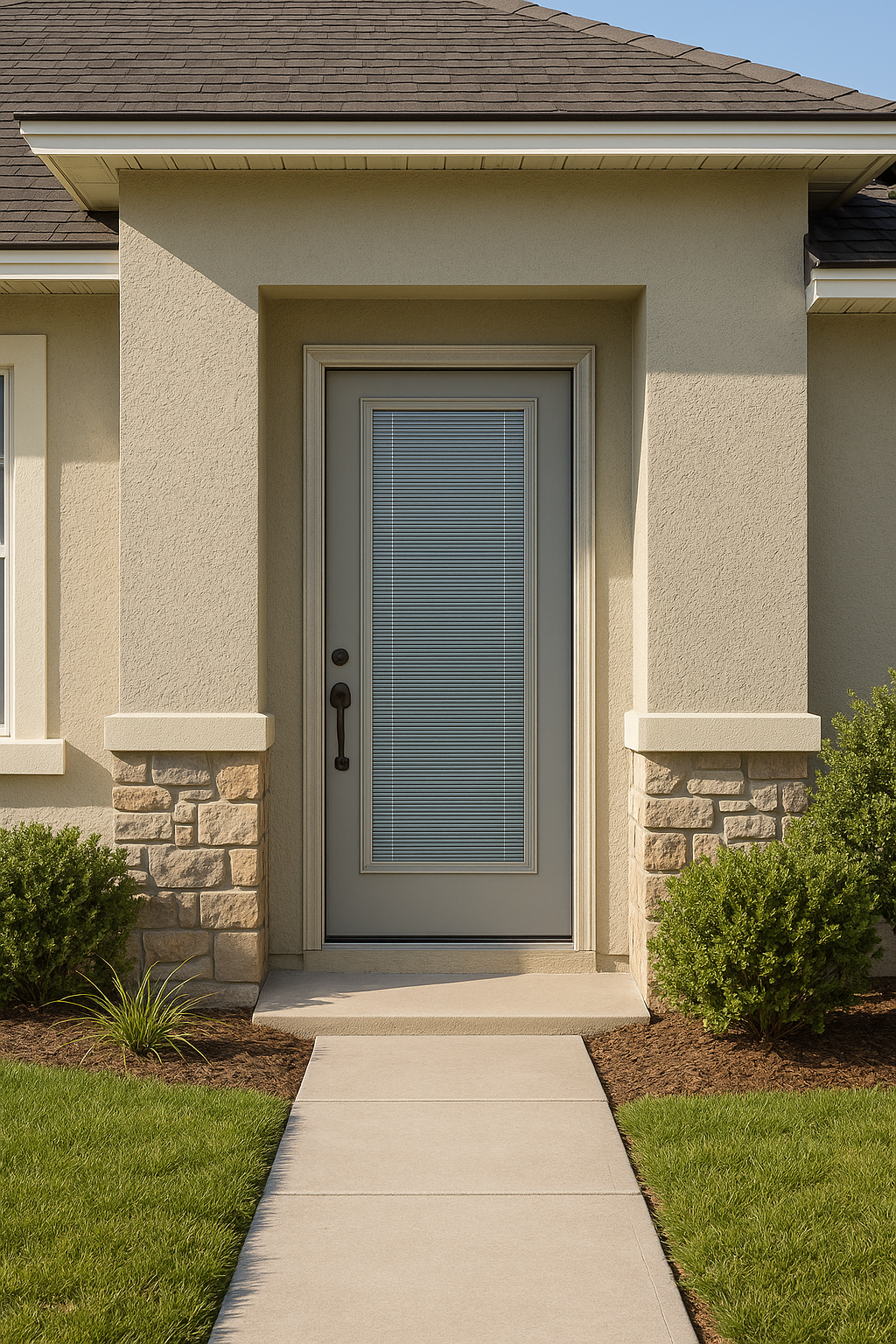 Impact Windows & Doors Tampa - Full Lite Flush - Blinds Raise/Tilt No Grid