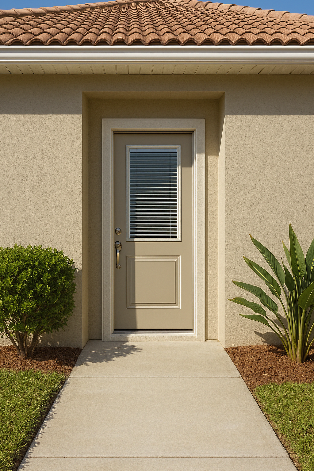 Impact Windows & Doors Tampa - Half Lite Flush - Blinds Raise/Tilt No Grid