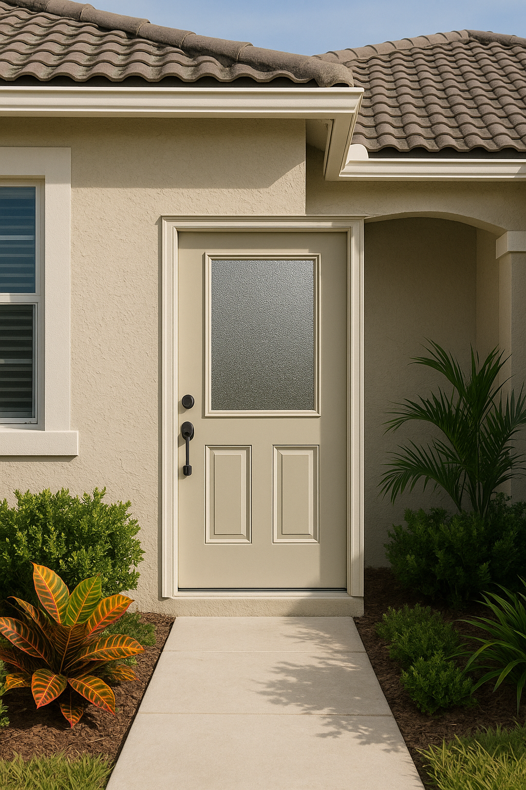 Impact Windows & Doors Tampa - Half Lite 2 Panel Flush - Granite