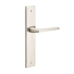 Modern Rectangular 2 inch x 10 inch Dummy Single-Sided with Helios Lever in Satin Nickel finish featuring long rectangular backplate and minimalist lever design