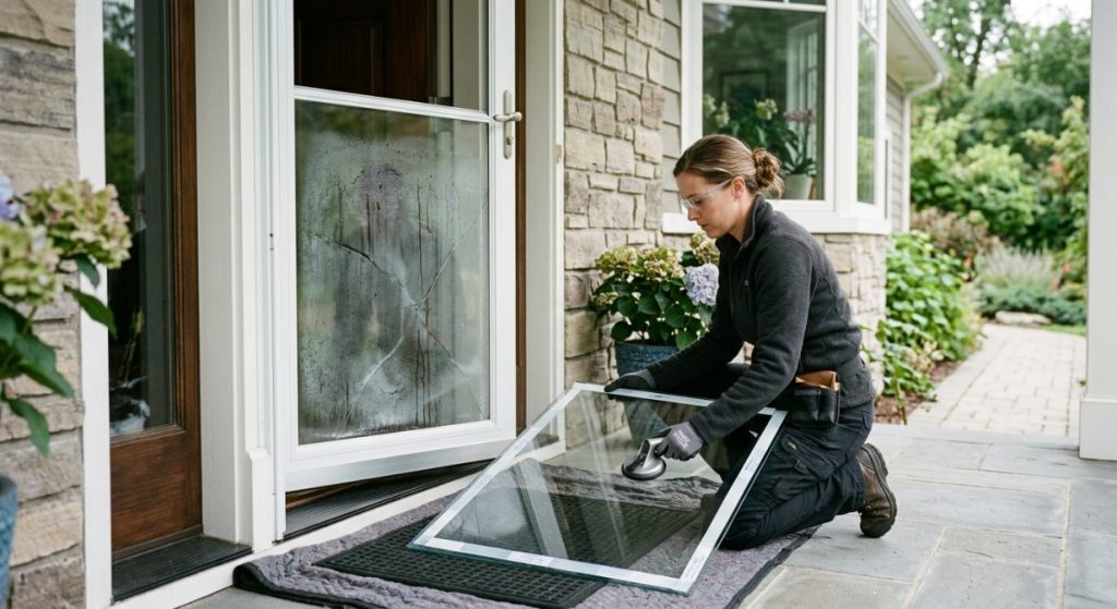 Is Your Larson Storm Door Glass Cracked or Foggy? Don't Replace the Whole Door! illustration for larson storm door replacement glass