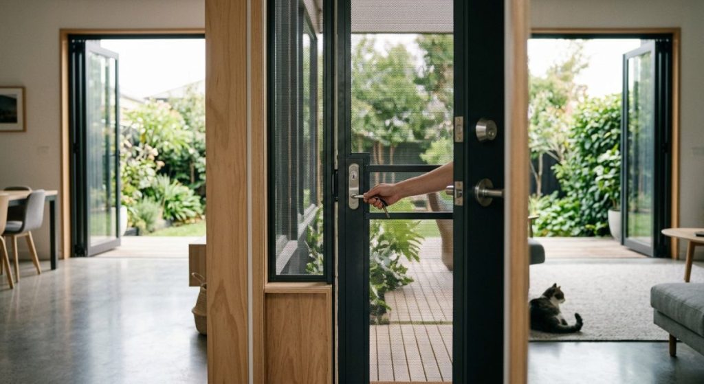 The Challenge: Balancing Maximum Airflow with Home Security illustration for jalousie door